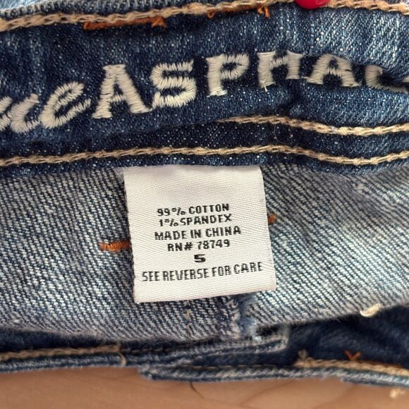 Blue Asphalt Vintage Y2K Micro Mini Skirt Denim Grunge Distressed Size 5 I117 - Picture 9 of 11